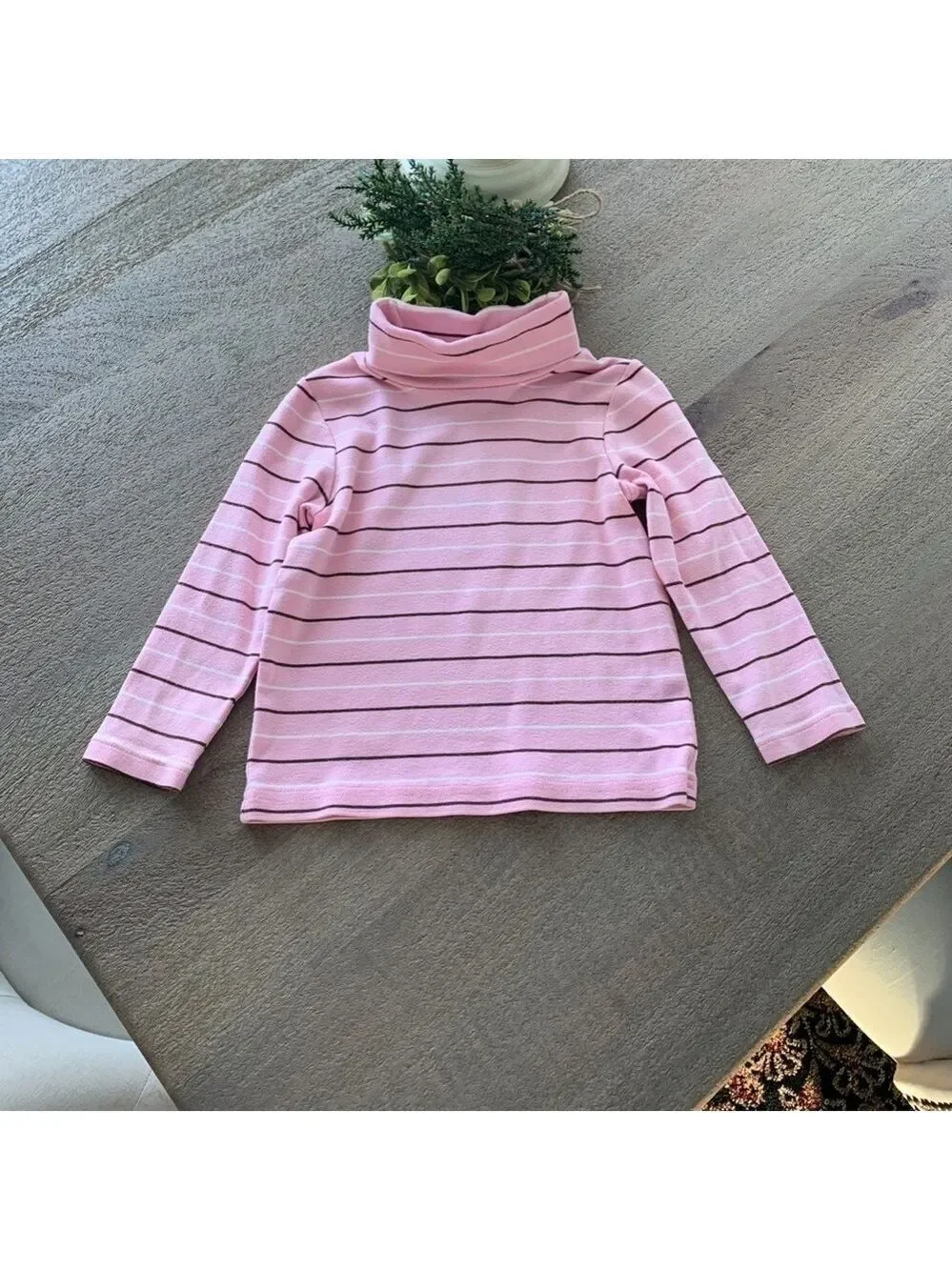 Gymboree Pink and Brown Striped Turtleneck